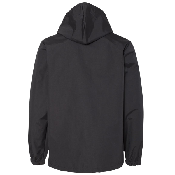 Independent Trading Co. Men's Water-Resistant Hooded Windbreaker, Black / Black, Back view
