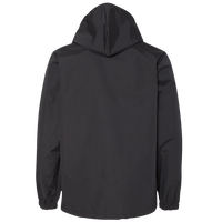Independent Trading Co. Men's Water-Resistant Hooded Windbreaker, Black / Black, Back view