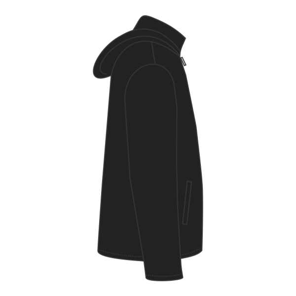 Independent Trading Co. Men's Water-Resistant Hooded Windbreaker, Black / Black, Right Sleeve view