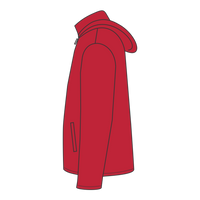 Independent Trading Co. Men's Water-Resistant Hooded Windbreaker, Cardinal / Cardinal, Left Sleeve view