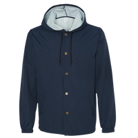Independent Trading Co. Men's Water-Resistant Hooded Windbreaker, Classic Navy / Classic Navy, Front view