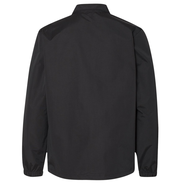 Independent Trading Co. Men's Water-Resistant Windbreaker Coach’s Jacket, Black / Black, Back view