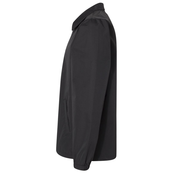 Independent Trading Co. Men's Water-Resistant Windbreaker Coach’s Jacket, Black / Black, Left Sleeve view
