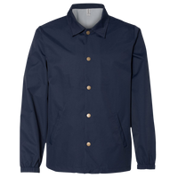 Independent Trading Co. Men's Water-Resistant Windbreaker Coach’s Jacket, Classic Navy / Classic Navy, Front view