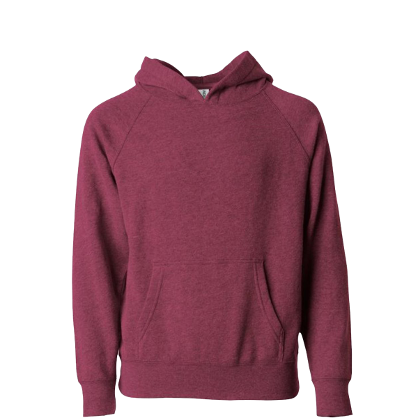 Independent Trading Co. Toddler Special Blend Hooded Raglan Sweatshirt, Crimson / Crimson, Front view
