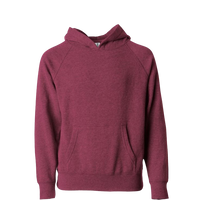 Independent Trading Co. Toddler Special Blend Hooded Raglan Sweatshirt, Crimson / Crimson, Front view