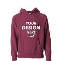 Independent Trading Co. Toddler Special Blend Hooded Raglan Sweatshirt, Crimson / Crimson, Front view, Mockup