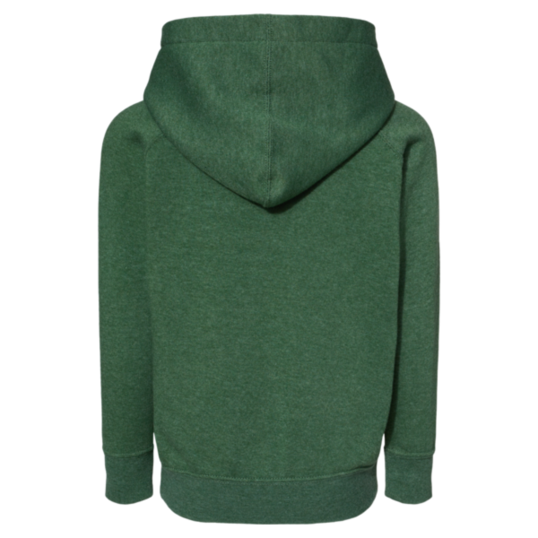 Independent Trading Co. Toddler Special Blend Hooded Raglan Sweatshirt, Moss / Moss, Back view