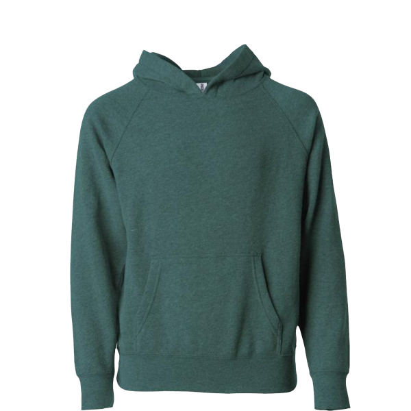 Independent Trading Co. Toddler Special Blend Hooded Raglan Sweatshirt, Moss / Moss, Front view