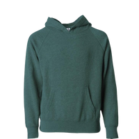 Independent Trading Co. Toddler Special Blend Hooded Raglan Sweatshirt, Moss / Moss, Front view
