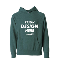 Independent Trading Co. Toddler Special Blend Hooded Raglan Sweatshirt, Moss / Moss, Front view, Mockup