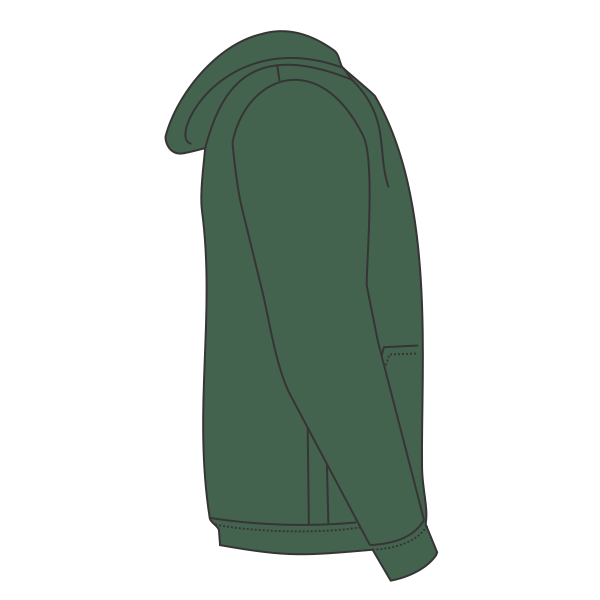 Independent Trading Co. Toddler Special Blend Hooded Raglan Sweatshirt, Moss / Moss, Right Sleeve view