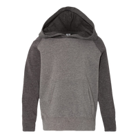 Independent Trading Co. Toddler Special Blend Hooded Raglan Sweatshirt, Nickel / Carbon, Front view