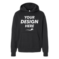 Independent Trading Co. Unisex Avenue Midweight Hooded Sweatshirt, Black, Front view, Mockup