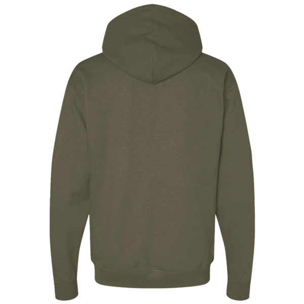 Independent Trading Co. Unisex Avenue Midweight Hooded Sweatshirt, Olive, Back view