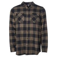 Independent Trading Co. Unisex Flannel Shirt, Brown / Black, Front view