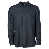 Independent Trading Co. Unisex Flannel Shirt, Charcoal Heather / Charcoal Heather, Front view