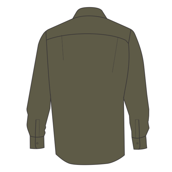 Independent Trading Co. Unisex Flannel Shirt, Olive / Black, Back view