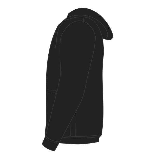 Independent Trading Co. Unisex Heathered French Terry Full-Zip Hooded Sweatshirt, Black / Black, Left Sleeve view