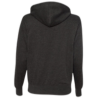 Independent Trading Co. Unisex Heathered French Terry Full-Zip Hooded Sweatshirt, Charcoal Heather / Charcoal Heather, Back view