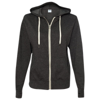 Independent Trading Co. Unisex Heathered French Terry Full-Zip Hooded Sweatshirt, Charcoal Heather / Charcoal Heather, Front view