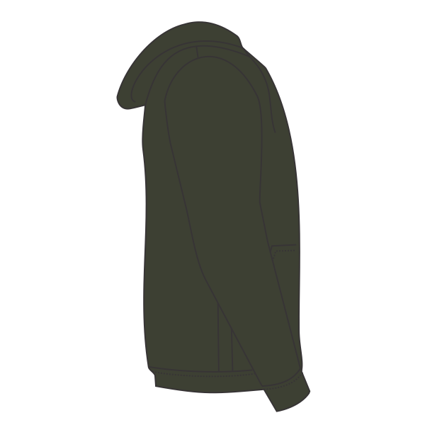 Independent Trading Co. Unisex Heathered French Terry Full-Zip Hooded Sweatshirt, Olive Heather / Olive Heather, Right Sleeve view