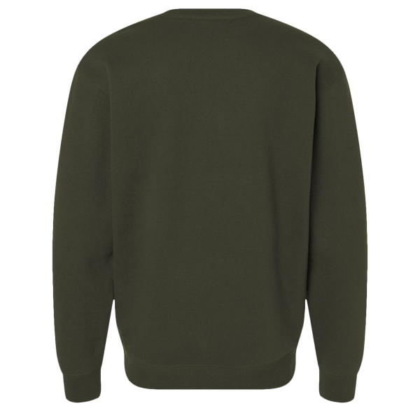 Independent Trading Co. Unisex Heavyweight Crewneck Sweatshirt, Army, Back view