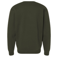 Independent Trading Co. Unisex Heavyweight Crewneck Sweatshirt, Army, Back view