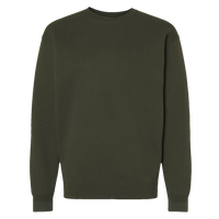 Independent Trading Co. Unisex Heavyweight Crewneck Sweatshirt, Army, Front view