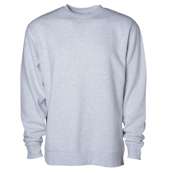 Independent Trading Co. Unisex Heavyweight Crewneck Sweatshirt, Ash Heather, Front view
