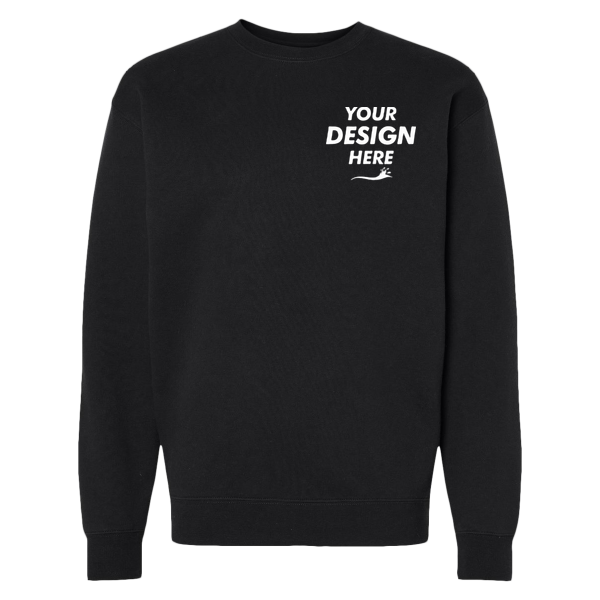 Independent Trading Co. Unisex Heavyweight Crewneck Sweatshirt, Black, Front view, Mockup