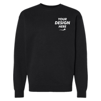Independent Trading Co. Unisex Heavyweight Crewneck Sweatshirt, Black, Front view, Mockup
