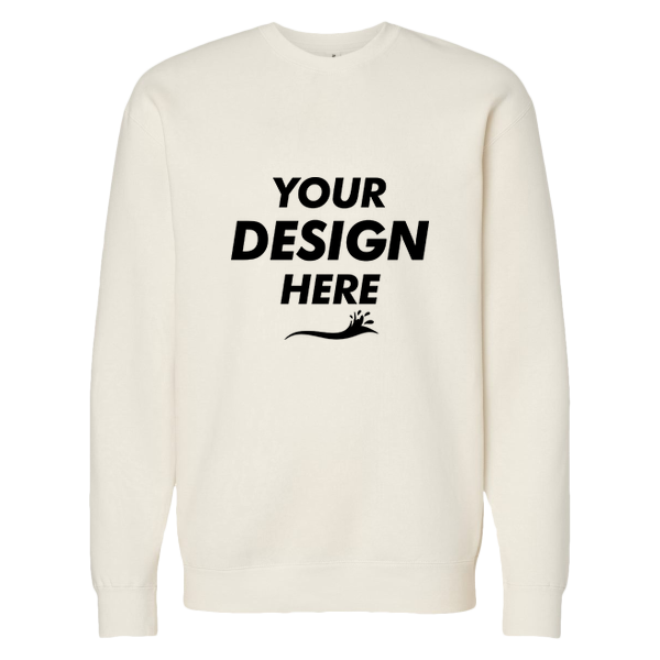 Independent Trading Co. Unisex Heavyweight Crewneck Sweatshirt, Bone, Front view, Mockup