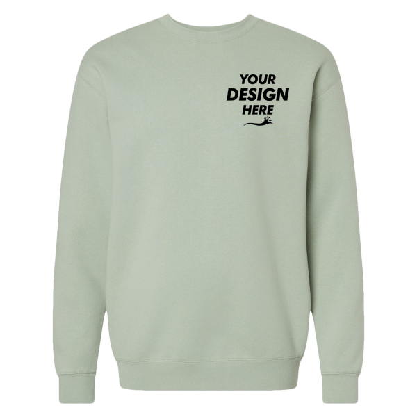 Independent Trading Co. Unisex Heavyweight Crewneck Sweatshirt, Dusty Sage, Front view, Mockup
