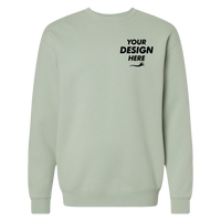 Independent Trading Co. Unisex Heavyweight Crewneck Sweatshirt, Dusty Sage, Front view, Mockup