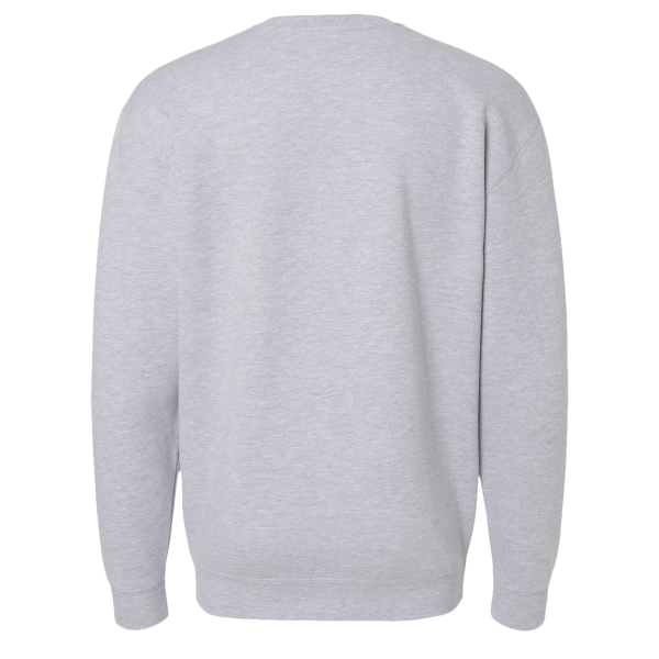 Independent Trading Co. Unisex Heavyweight Crewneck Sweatshirt, Grey Heather, Back view