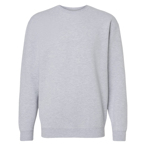 Independent Trading Co. Unisex Heavyweight Crewneck Sweatshirt, Grey Heather, Front view