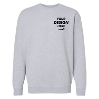 Independent Trading Co. Unisex Heavyweight Crewneck Sweatshirt, Grey Heather, Front view, Mockup