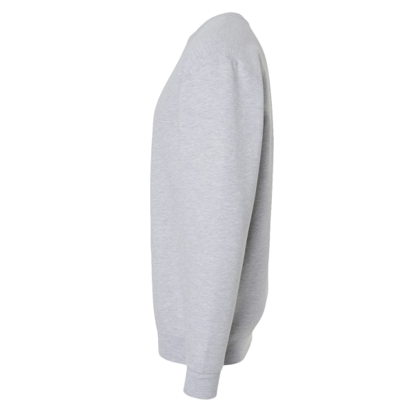 Independent Trading Co. Unisex Heavyweight Crewneck Sweatshirt, Grey Heather, Left Sleeve view