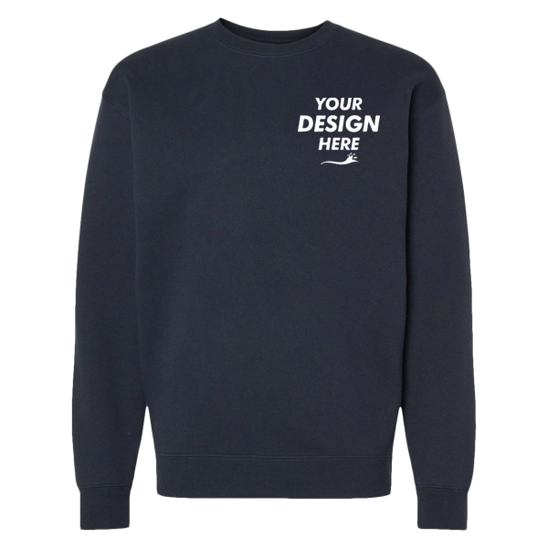 Independent Trading Co. Unisex Heavyweight Crewneck Sweatshirt, Navy, Front view, Mockup