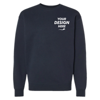 Independent Trading Co. Unisex Heavyweight Crewneck Sweatshirt, Navy, Front view, Mockup