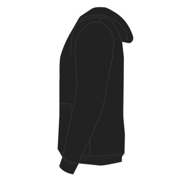 Independent Trading Co. Unisex Heavyweight Full-Zip Hooded Sweatshirt, Black, Left Sleeve view