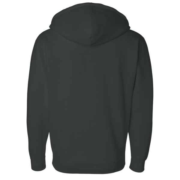 Independent Trading Co. Unisex Heavyweight Full-Zip Hooded Sweatshirt, Charcoal Heather, Back view