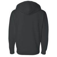 Independent Trading Co. Unisex Heavyweight Full-Zip Hooded Sweatshirt, Charcoal Heather, Back view