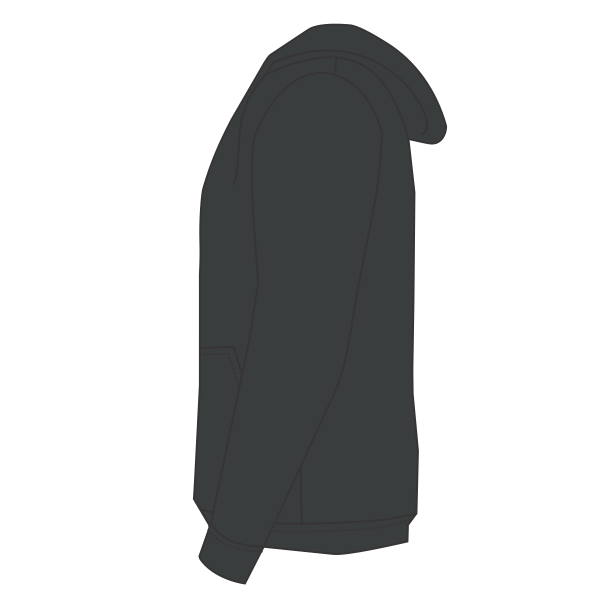 Independent Trading Co. Unisex Heavyweight Full-Zip Hooded Sweatshirt, Charcoal Heather, Left Sleeve view