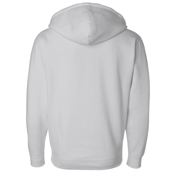Independent Trading Co. Unisex Heavyweight Full-Zip Hooded Sweatshirt, Grey Heather, Back view