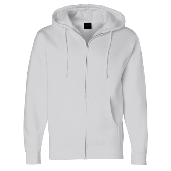Independent Trading Co. Unisex Heavyweight Full-Zip Hooded Sweatshirt, Grey Heather, Front view