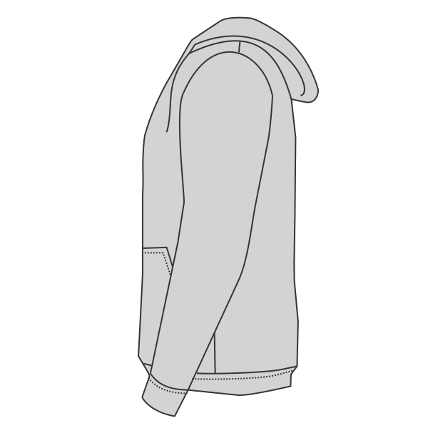 Independent Trading Co. Unisex Heavyweight Full-Zip Hooded Sweatshirt, Grey Heather, Left Sleeve view