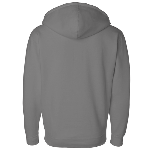 Independent Trading Co. Unisex Heavyweight Full-Zip Hooded Sweatshirt, Gunmetal Heather, Back view