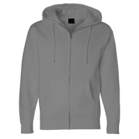 Independent Trading Co. Unisex Heavyweight Full-Zip Hooded Sweatshirt, Gunmetal Heather, Front view